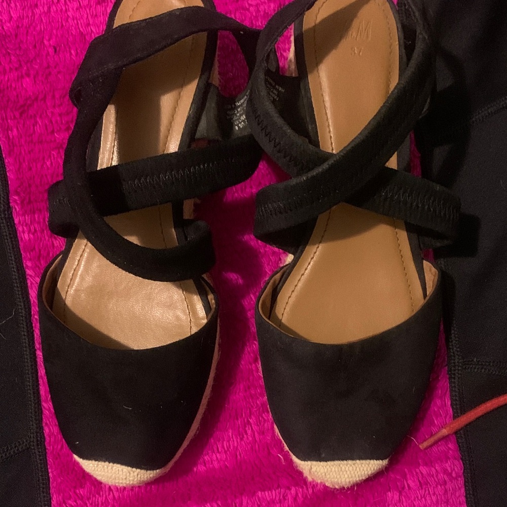 H&M Black Espadrille Sandals
